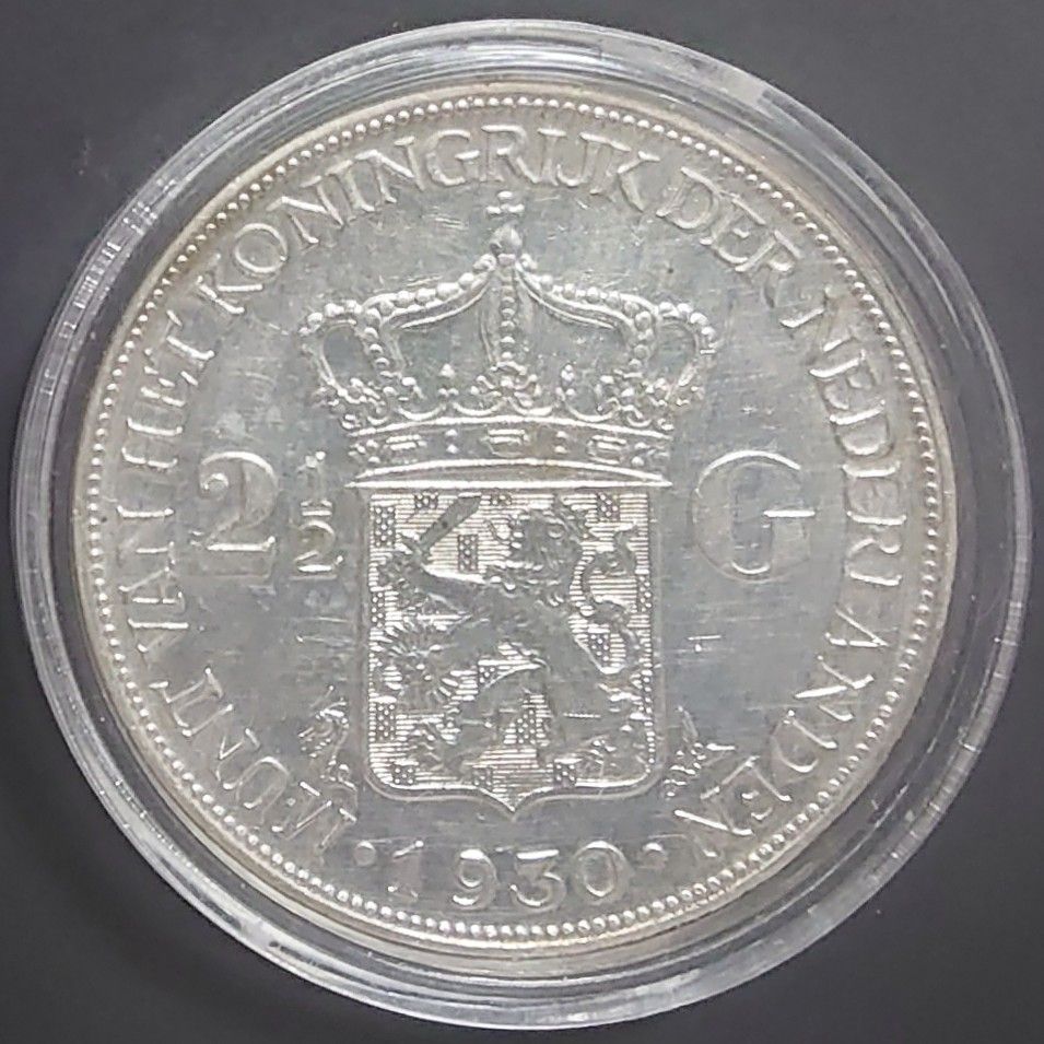 1930年 オランダ銀貨 2 5グルデン ウィルヘルミナ女王大型銀貨 SV720