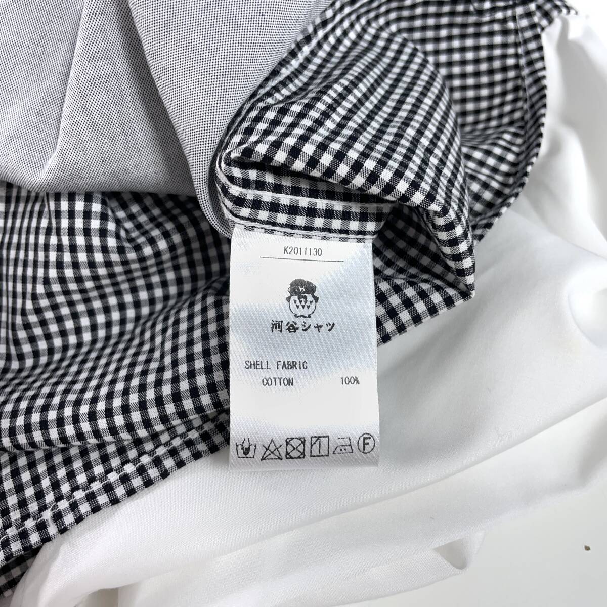 送料無料 河谷シャツ KAWATANI SHIRT 切替 デザイン 刺繍 長袖