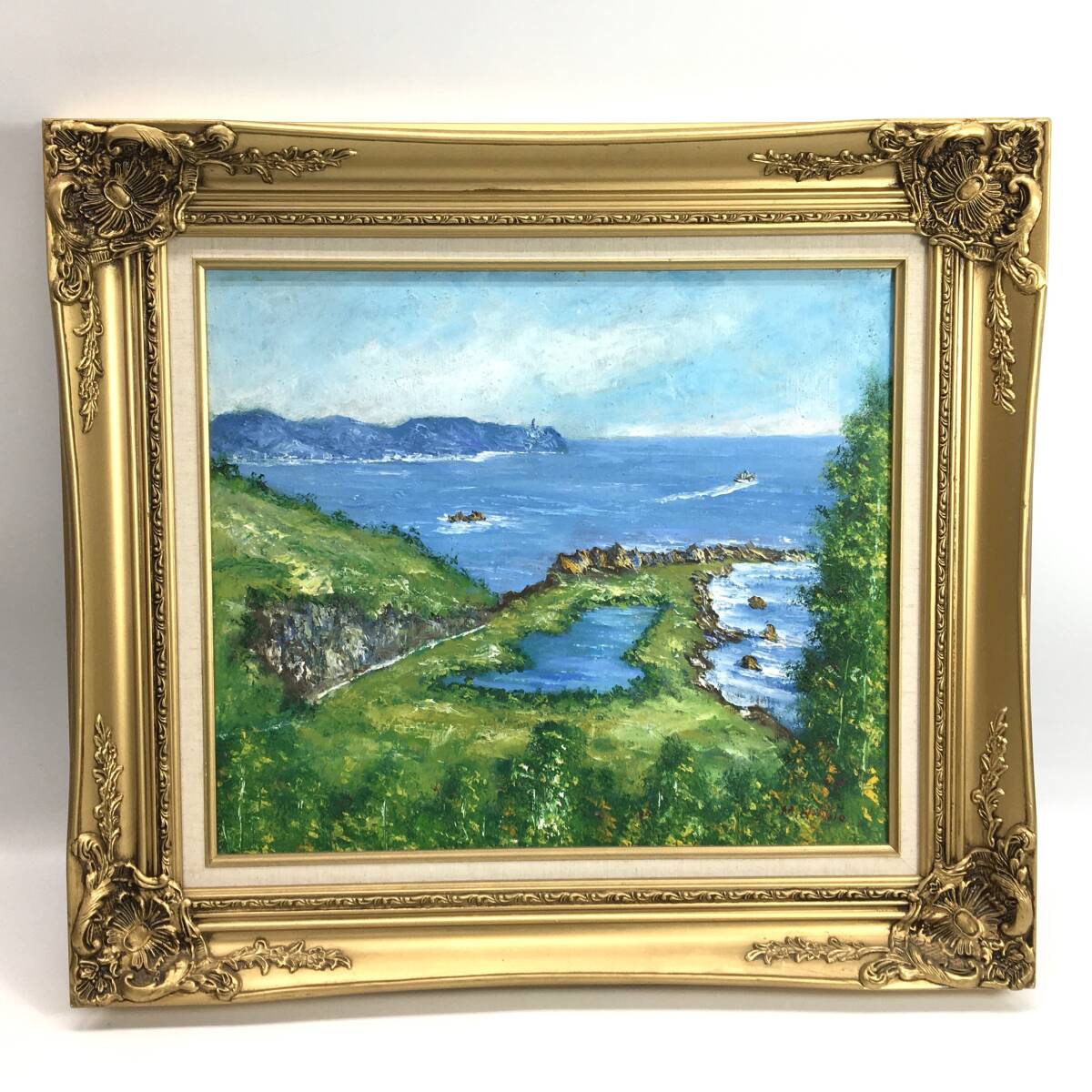 Yahoo!オークション - M.Nishio 作者不明 油絵 油彩 風景画 湖 自然 絵