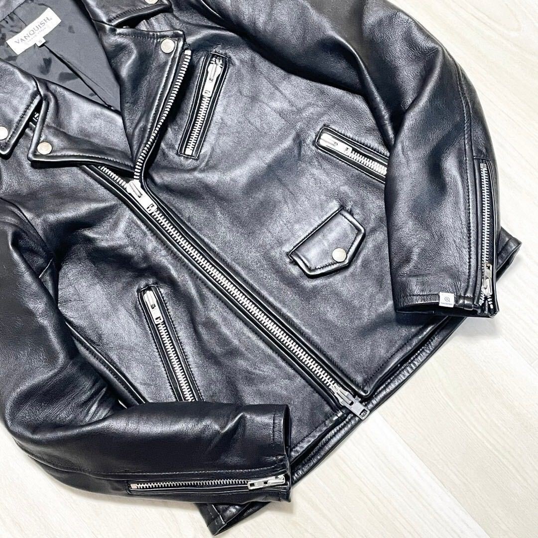 VANQUISH【美品】レザージャケット S 黒 羊革 ヴァンキッシュ メンズ
