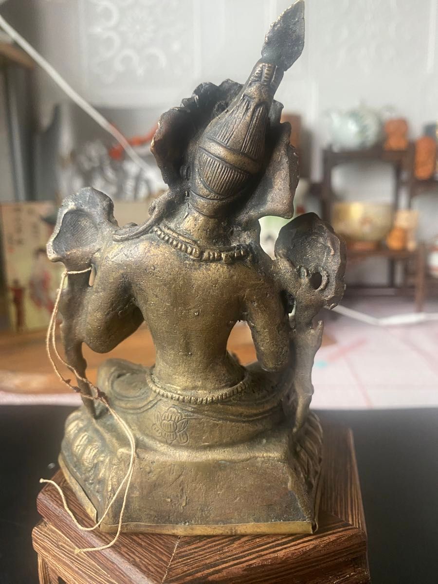 中国古玩 銅製 チベット仏 多羅菩薩像 ターラー 仏像 唐物 時代物 仏教