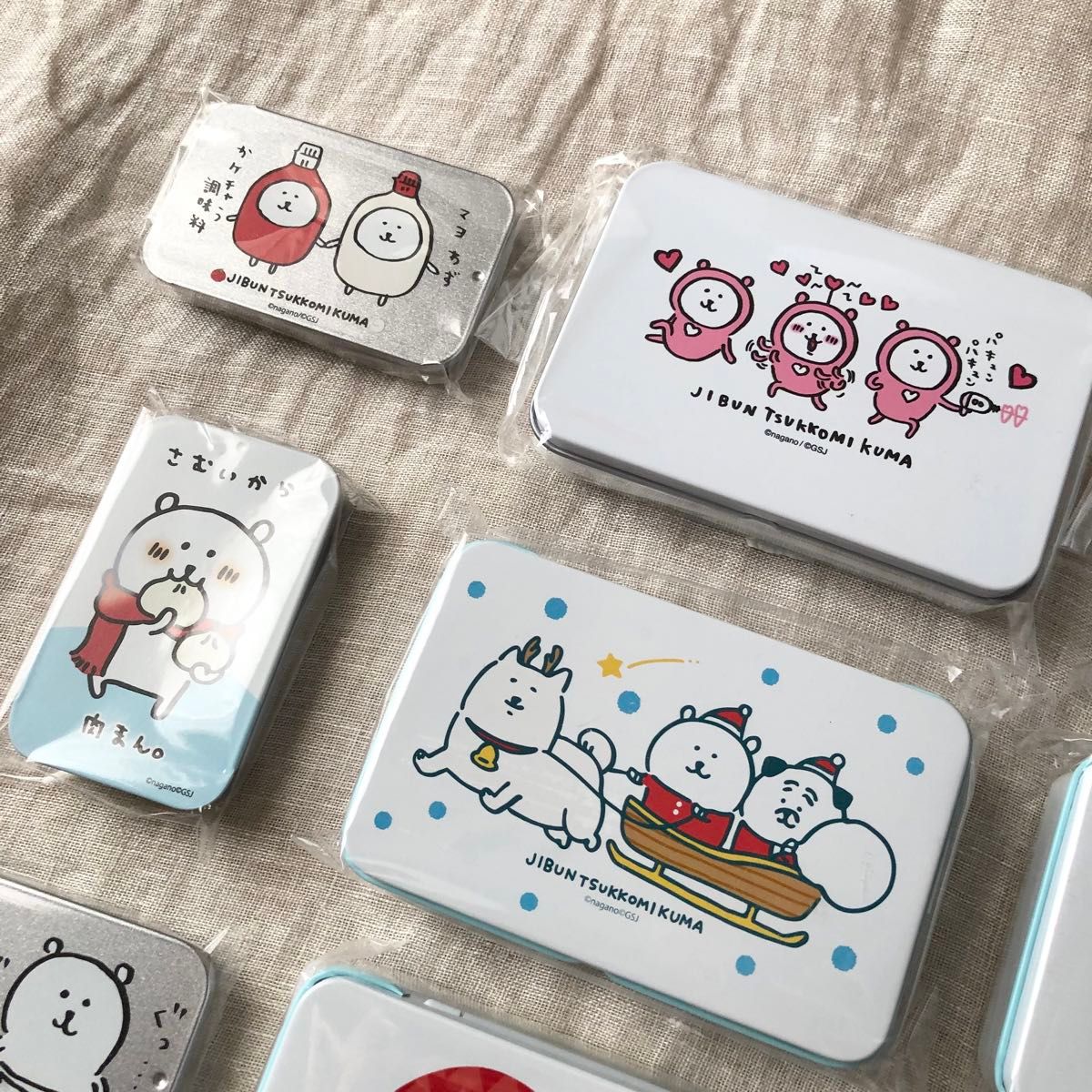 自分ツッコミくま DECOチョコ ＆ タブレット 缶ケース 9個セット