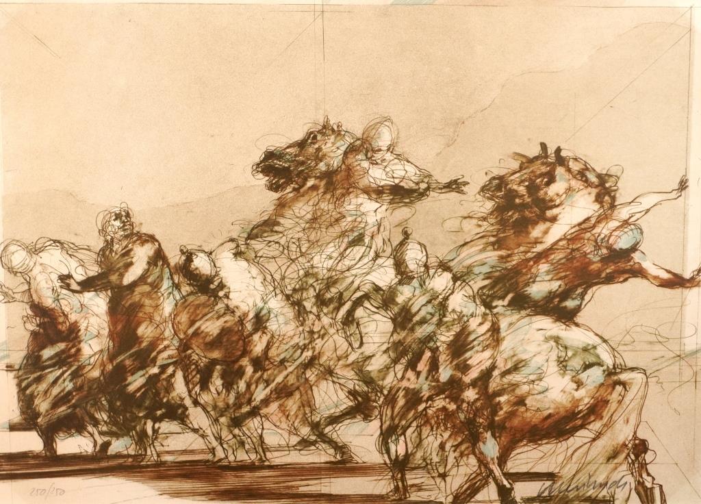 Yahoo!オークション - クロード・ワイズバッシュ『騎兵』 リトグラフ