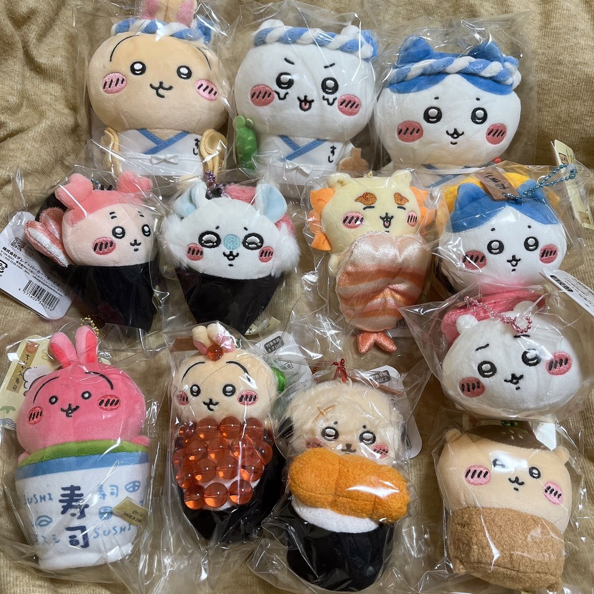 ちいかわ 寿司 ぬいぐるみ マスコット 12種 コンプリート ハチワレ