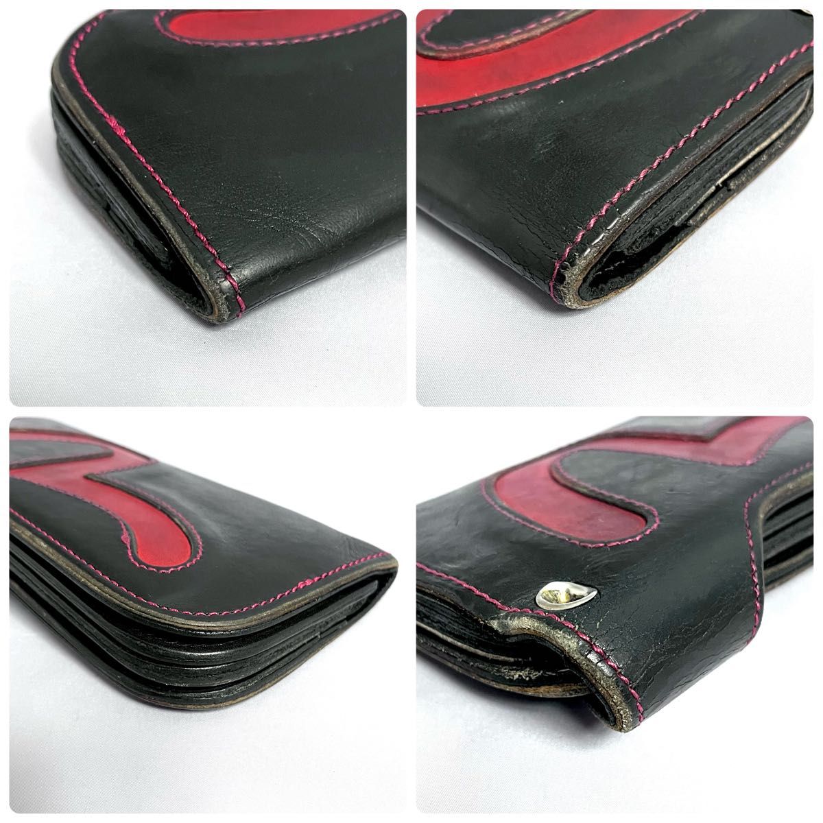 希少カラー】EVISU エヴィス ど根性 ウォレット 長財布 カモメ 黒