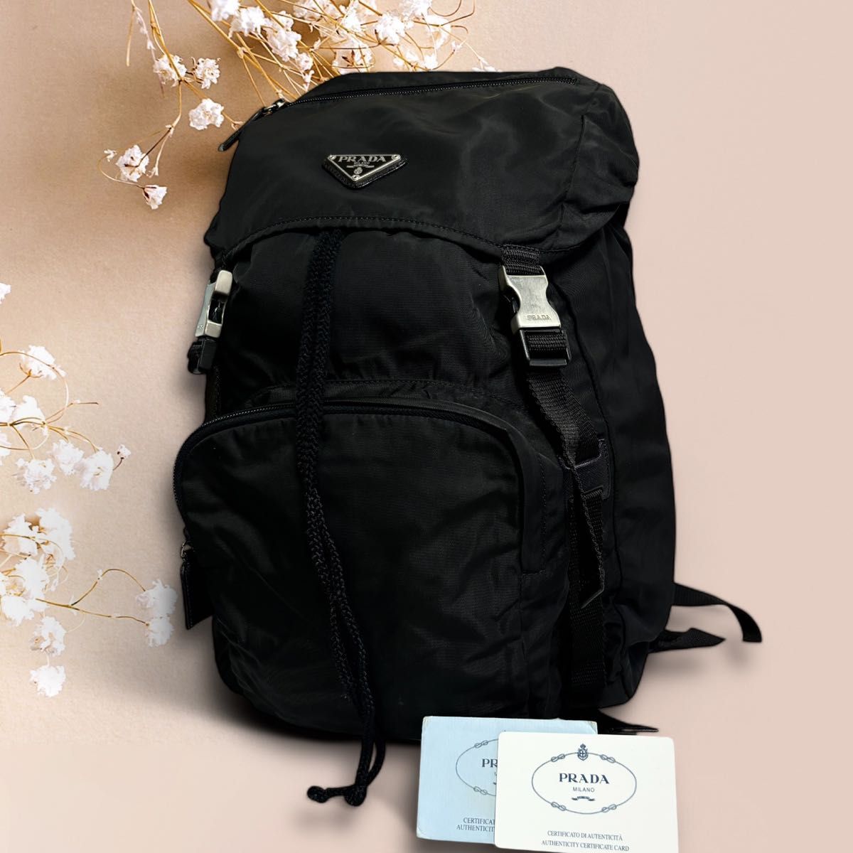 PRADA プラダ バックパック リュック 1BZ039 ナイロン デイパック 黒