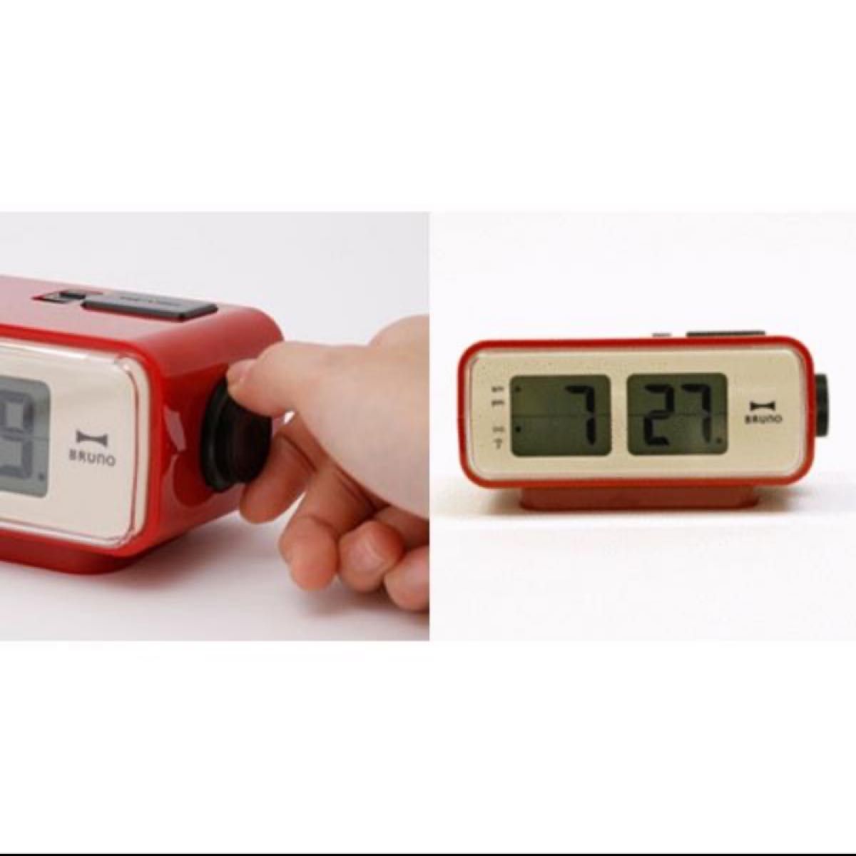 希少・廃盤 ] BRUNO レトロアラームクロック 電波時計 BCR003-RD/LCD S