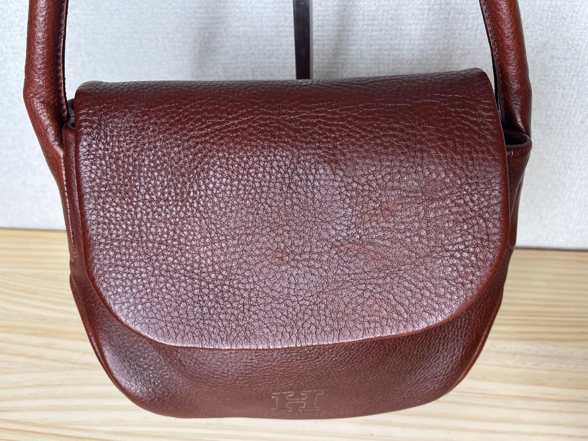 レアデザイン HIROFU ヒロフ ハンドバッグ Hロゴ 型押し 本革レザー