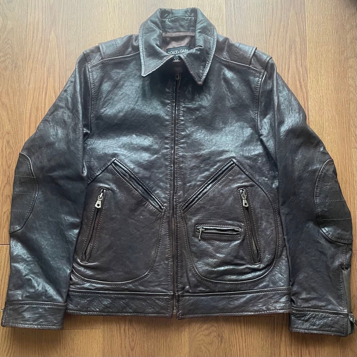 vintage】90s DOLCE&GABBANA レザージャケット ドルガバ 本革 シングル