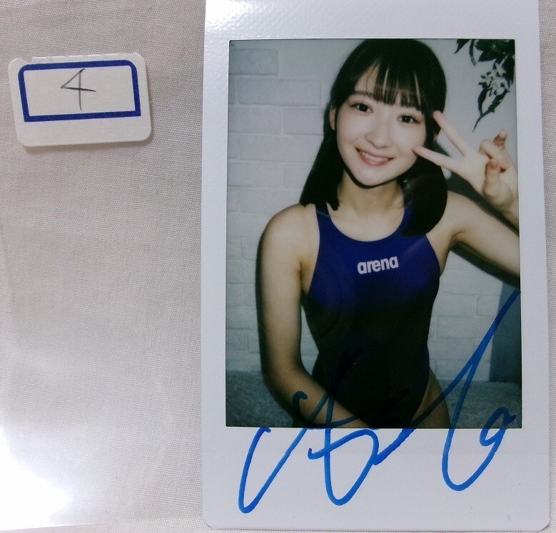 Yahoo!オークション - 近藤あさみ 直筆サイン入り生チェキ 競泳水着 青