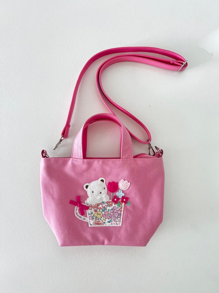 familiar ファミリア 2wayショルダーバッグ ハンドバッグ ピンク