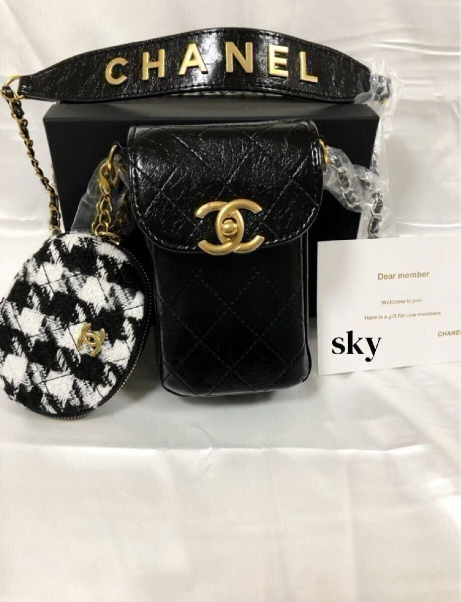 新品 CHANEL シャネル ノベルティ ショルダーバッグ スマホポーチ 斜