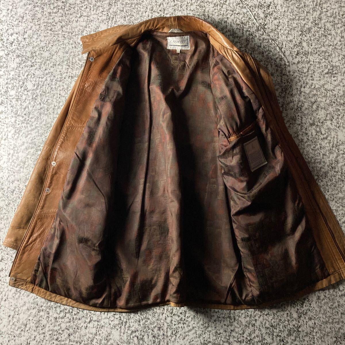 80sヴィンテージ】リアルレザーコート 肩パットGENUINE LEATHER