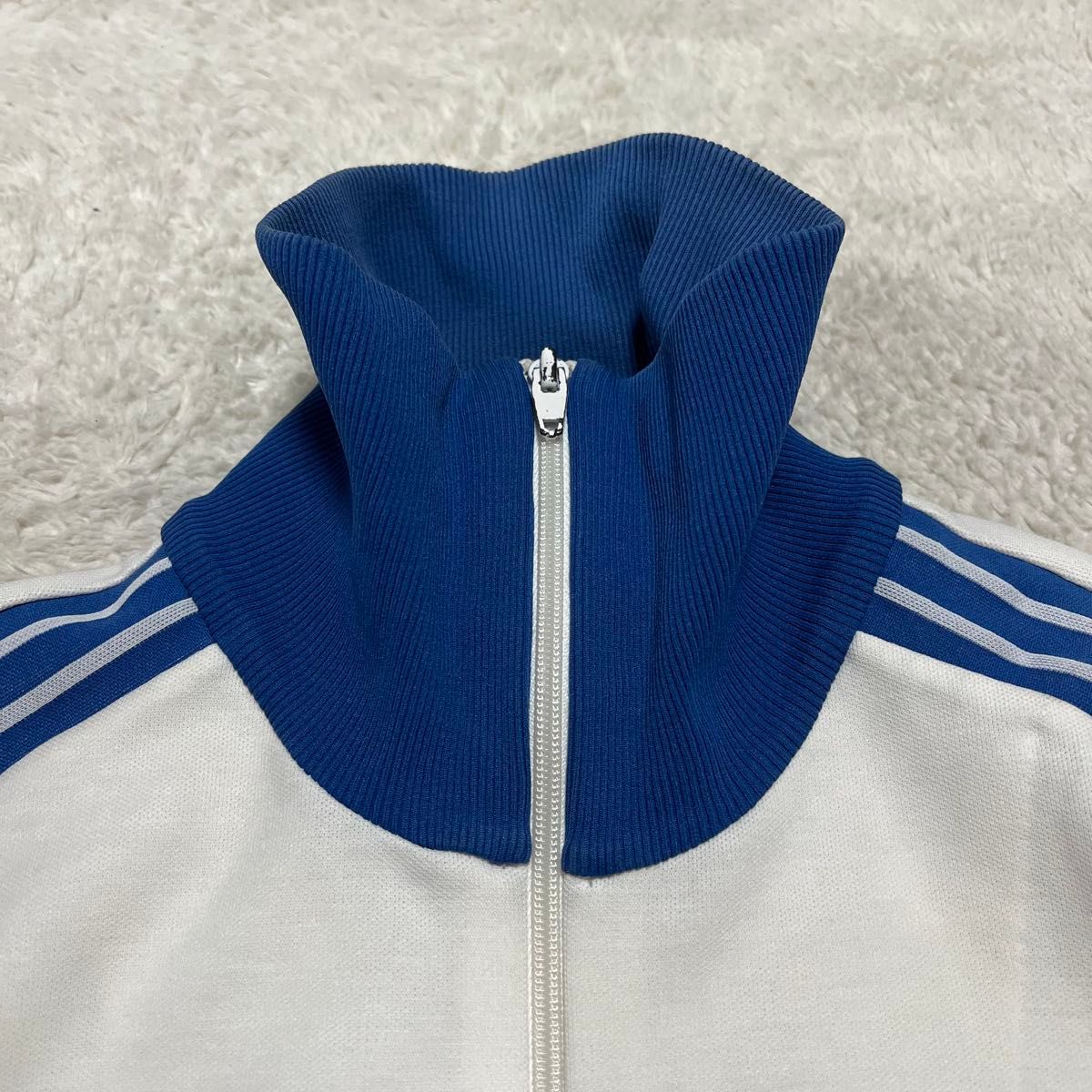 70s 西ドイツ adidas トラックジャケット 白x 青 4(ML相当)｜Yahoo