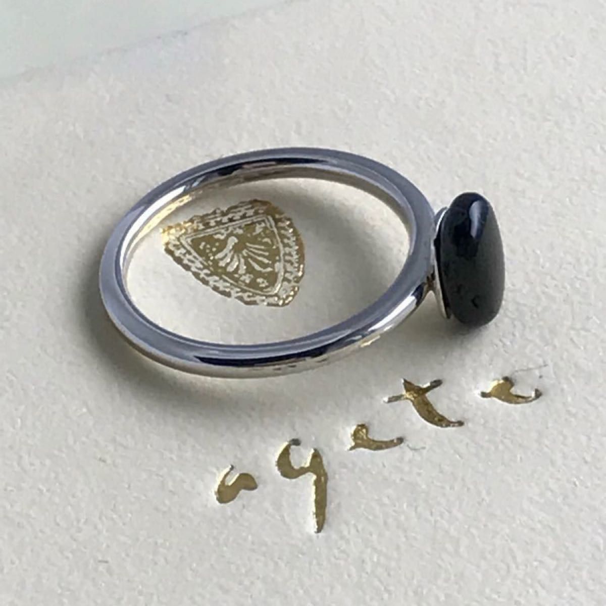 アガット【agete × Naoto Fukasawa】オニキスリング 13号 指輪 リング