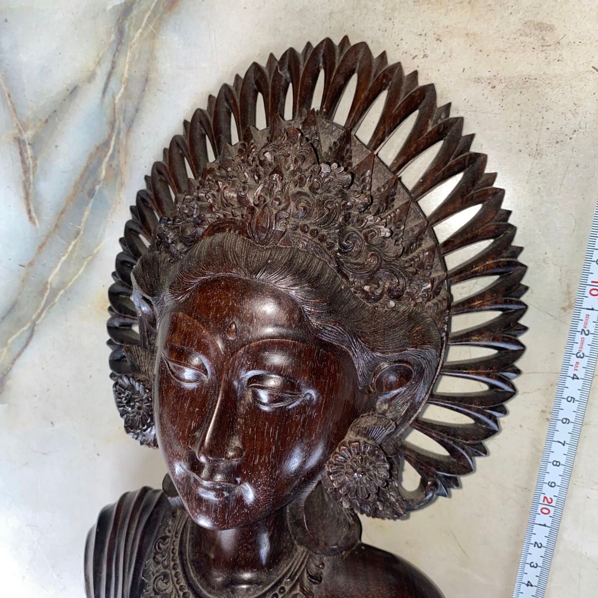 木彫 女神像 骨董 バリ島 インドネシア シンガポール オブジェ 黒檀