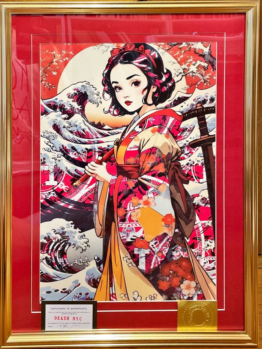 額装 額込 DEATH NYC 白雪姫 スノーホワイト 葛飾北斎 富嶽三十六景