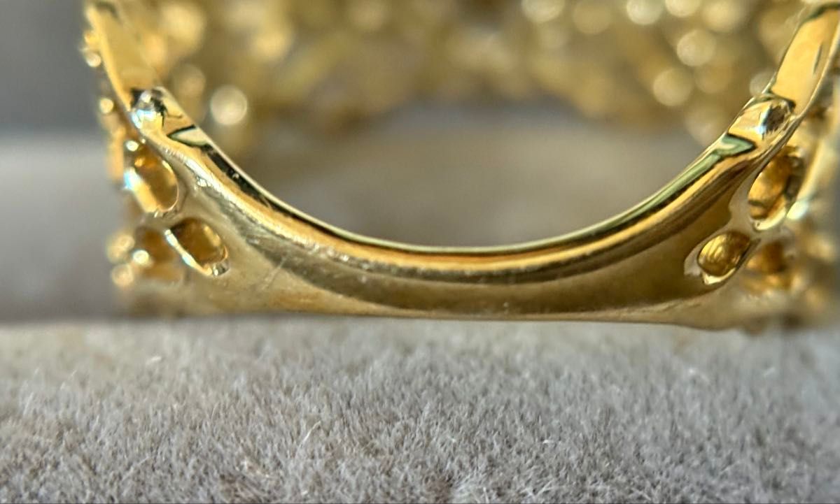 agete FIRST】 【WEB限定】透かしリング 13号 silverゴールドメッキ