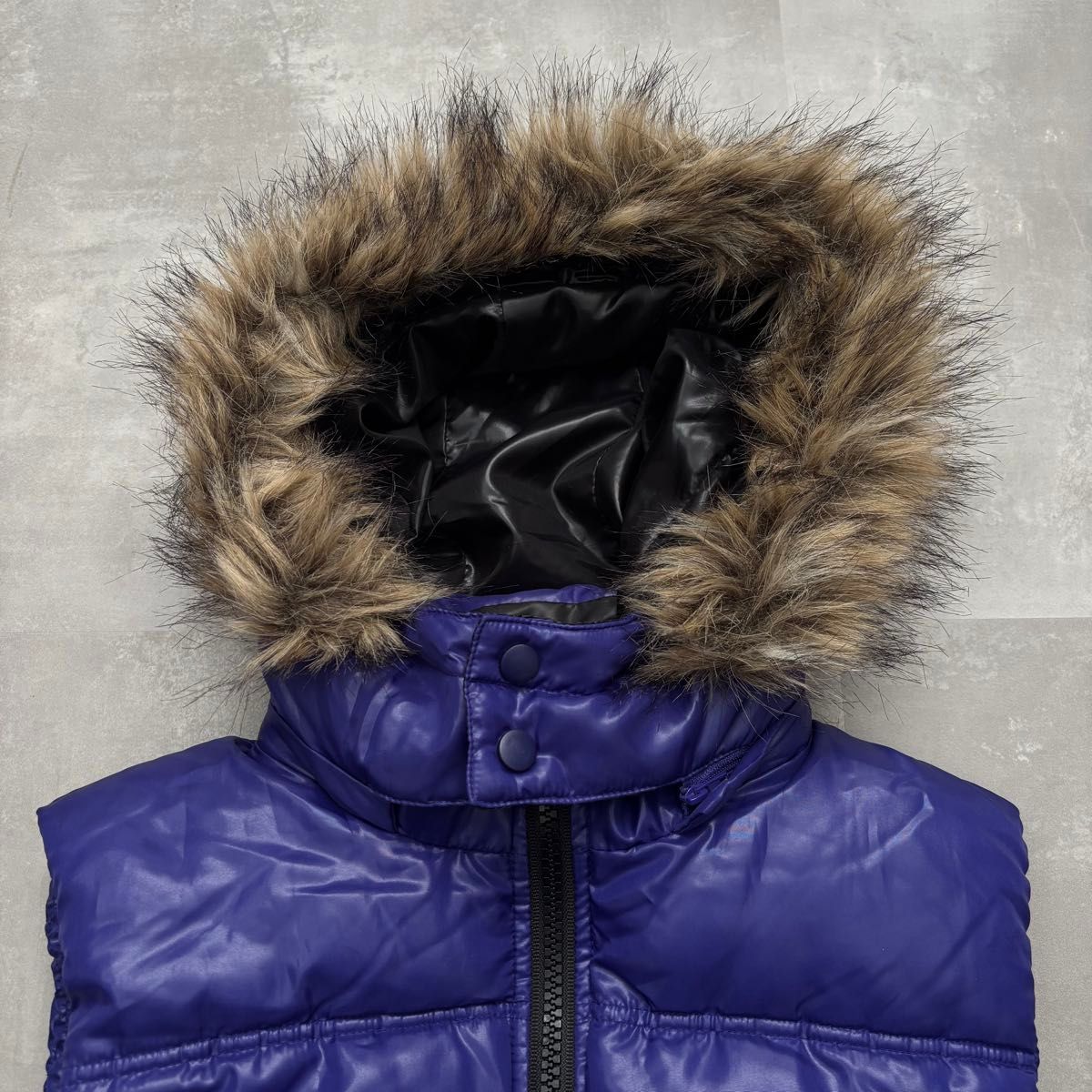 archive 00s y2k fur down vest shell down jacketお兄系 ファー付き