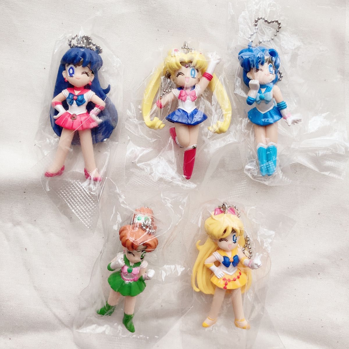 新品・未開封 5人セットセーラースイングキーホルダー実写版 美少女