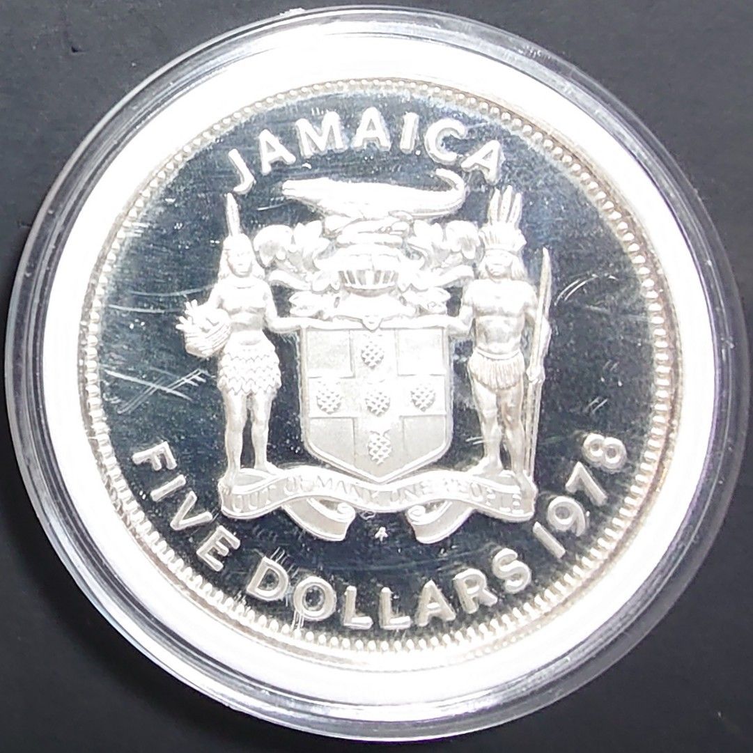 1978年 ジャマイカ銀貨 5ドル ノーマン・W・マンリー記念銀貨 特大