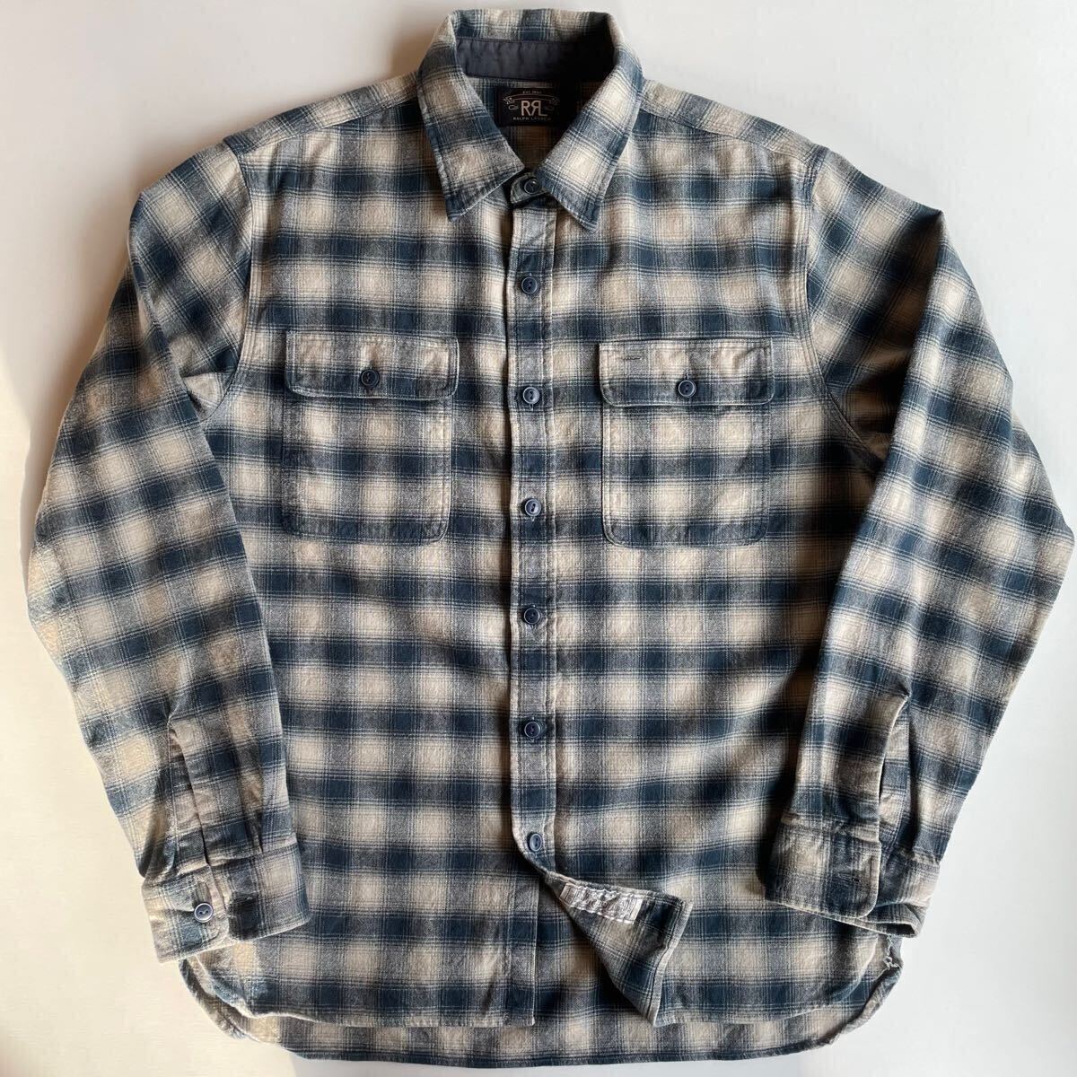 キムタク着】RRL “Ombre Work Shirt” L オンブレ チェック ワーク