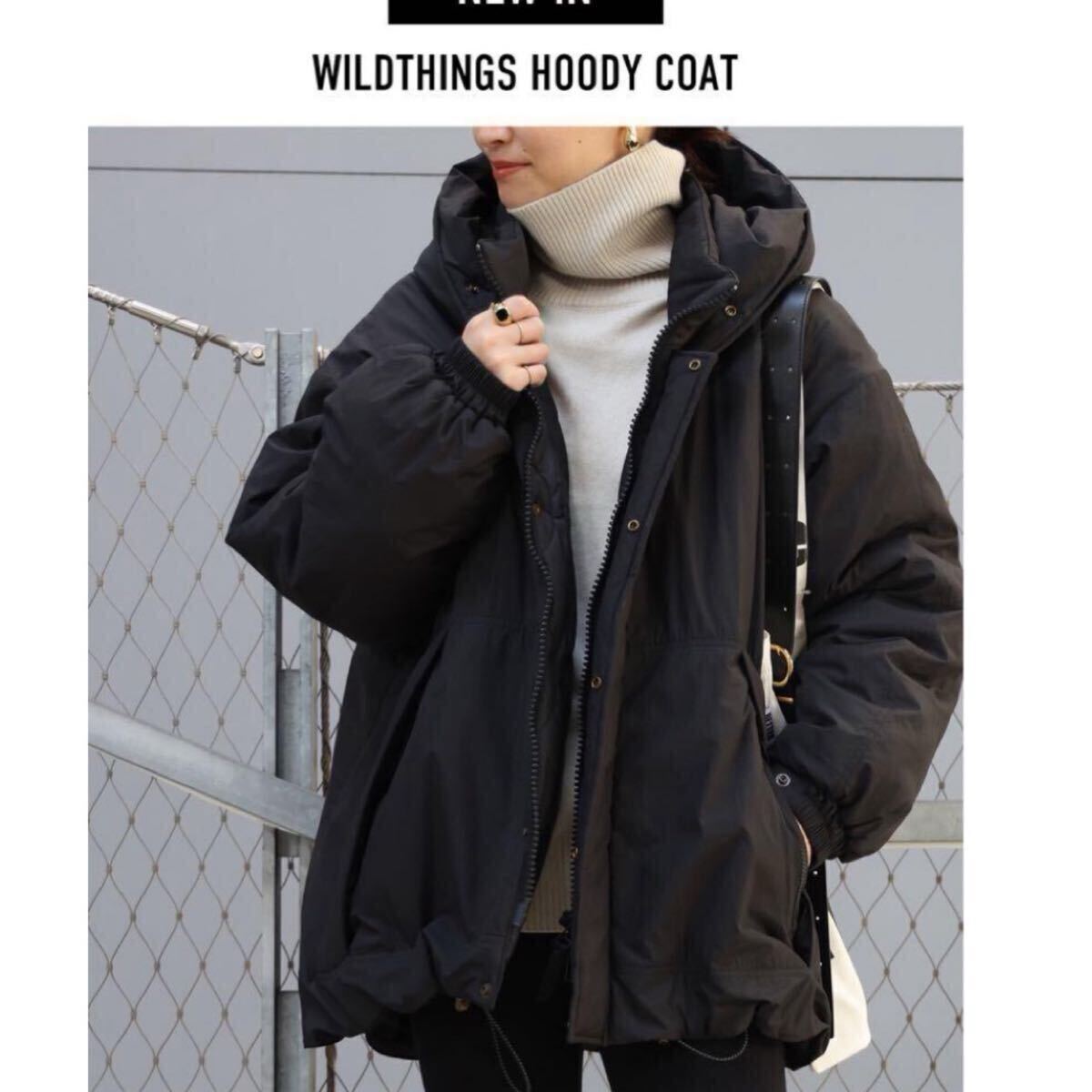 Deuxieme Classe 別注 WILDTHINGS HOODY コート ブラック