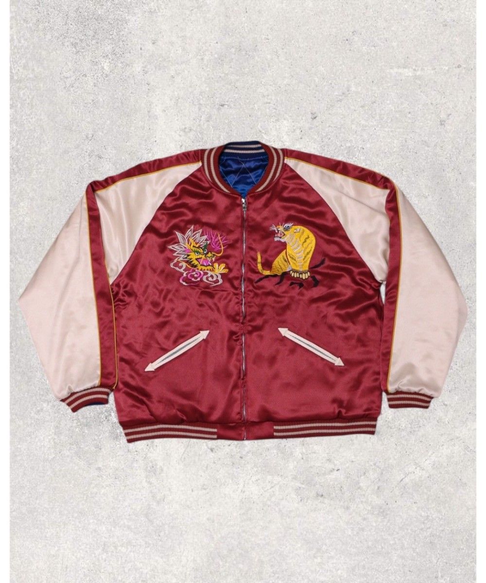 SAPEur SNVG REVERSIBLE SOUVENIR JACKET BURGUNDY/BLUE S サプール