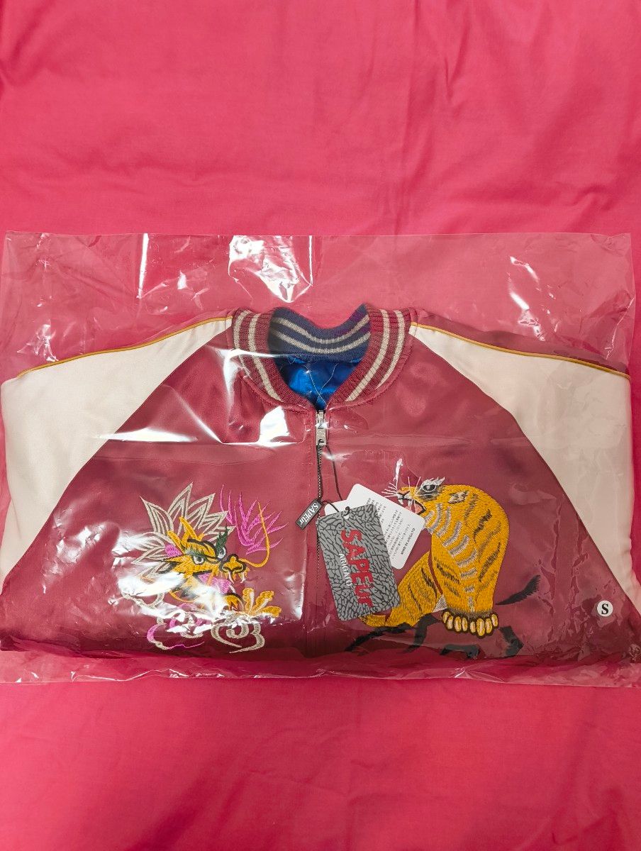 SAPEur SNVG REVERSIBLE SOUVENIR JACKET BURGUNDY/BLUE S サプール