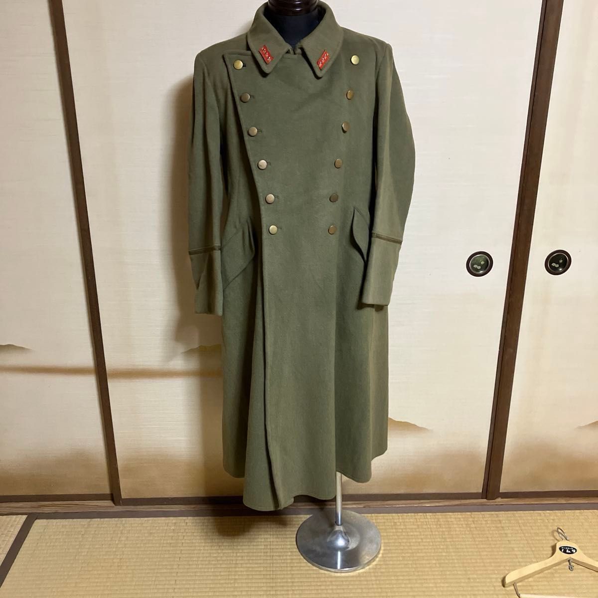旧日本陸軍九八式(昭和十三年制)将校尉官用外套フードの付かない型実物