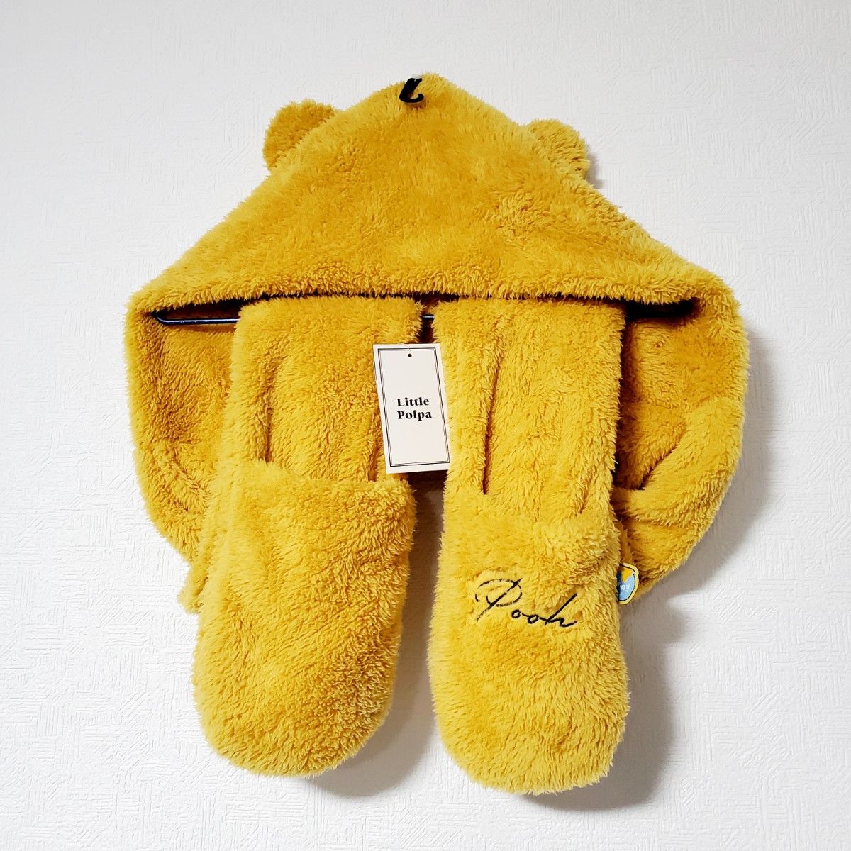 新品 くまのプーさん マフラーキャップ プーさん 帽子 マフラー ファン