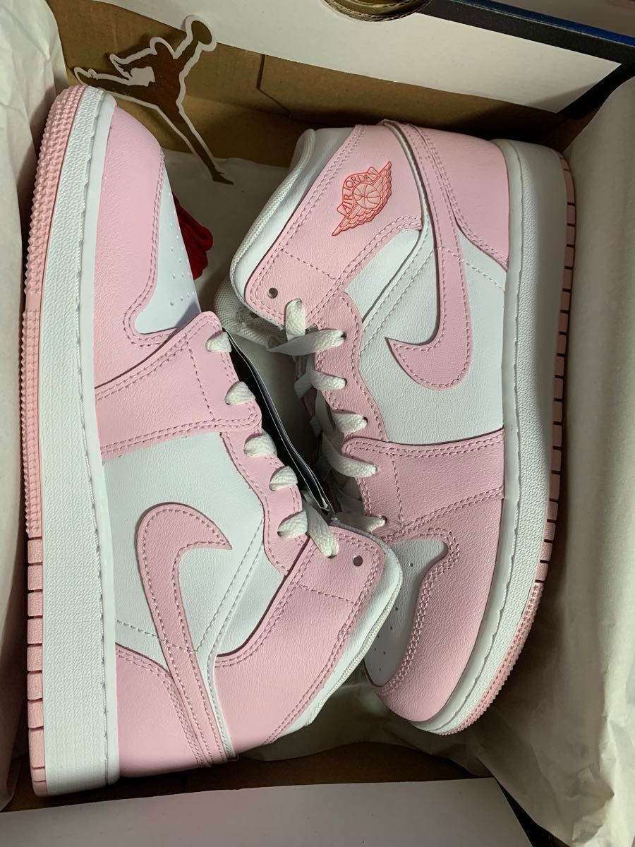 新品24 5cm】NIKE エアジョーダン1MID GS ピンク/レッド｜Yahoo