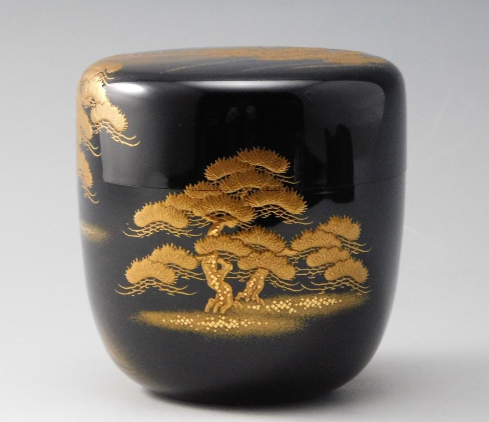 鳳凰堂】清瀬一光『住吉蒔絵 大棗』茶道具 漆芸 棗 輪島塗 内梨地 共箱