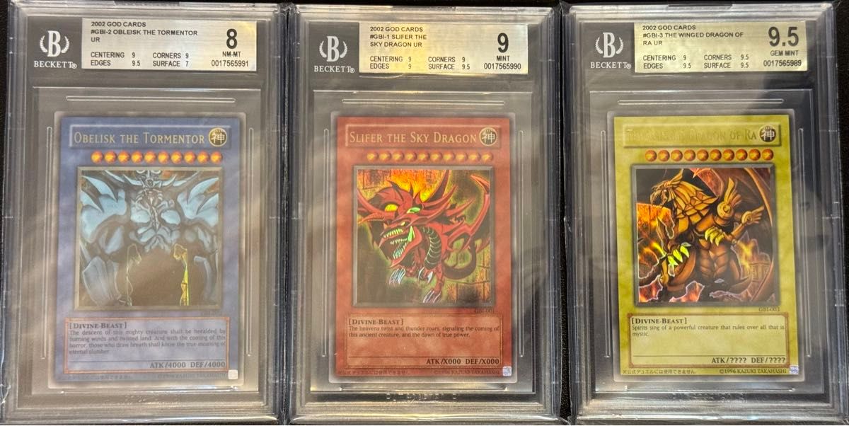 鑑定品】遊戯王三幻神GBI オベリスクオシリスラーPSA9.10