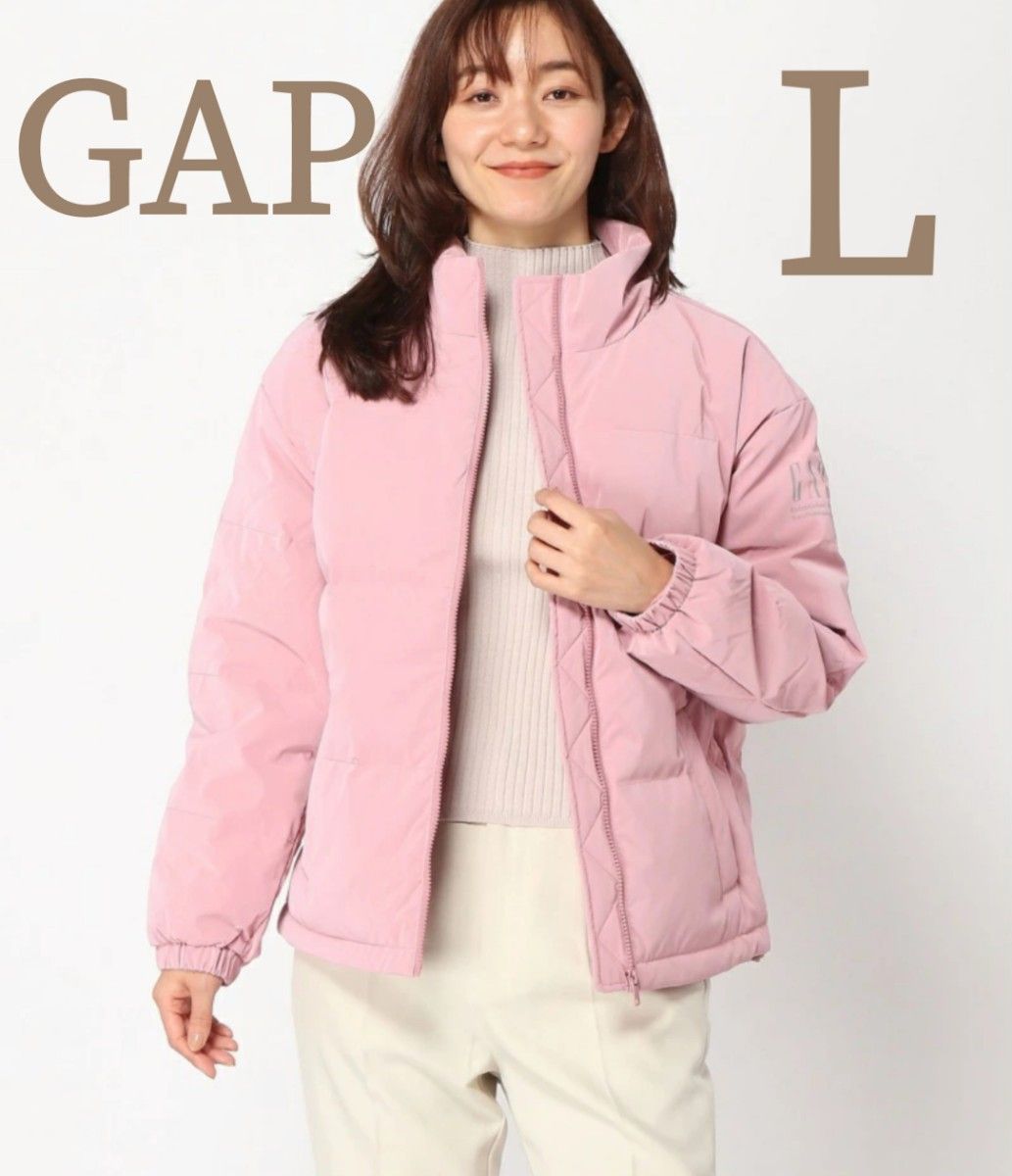 GAP ヘビーウェイト ショート ダウンジャケット ライトピンク Lサイズ
