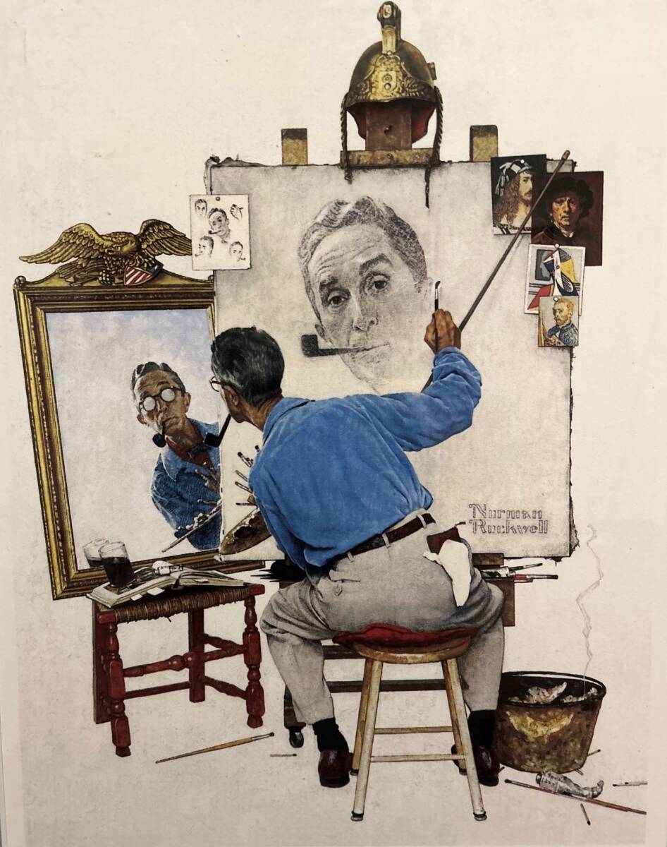 Yahoo!オークション - 真作 ノーマン・ロックウェル triple self portr