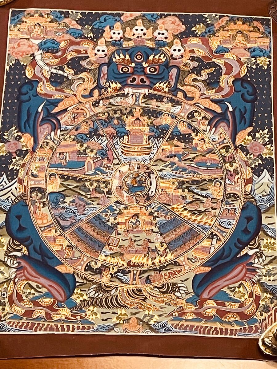 SALE》即日発送 手描き肉筆画 チベット密教 新品 タンカ 曼荼羅 一点物