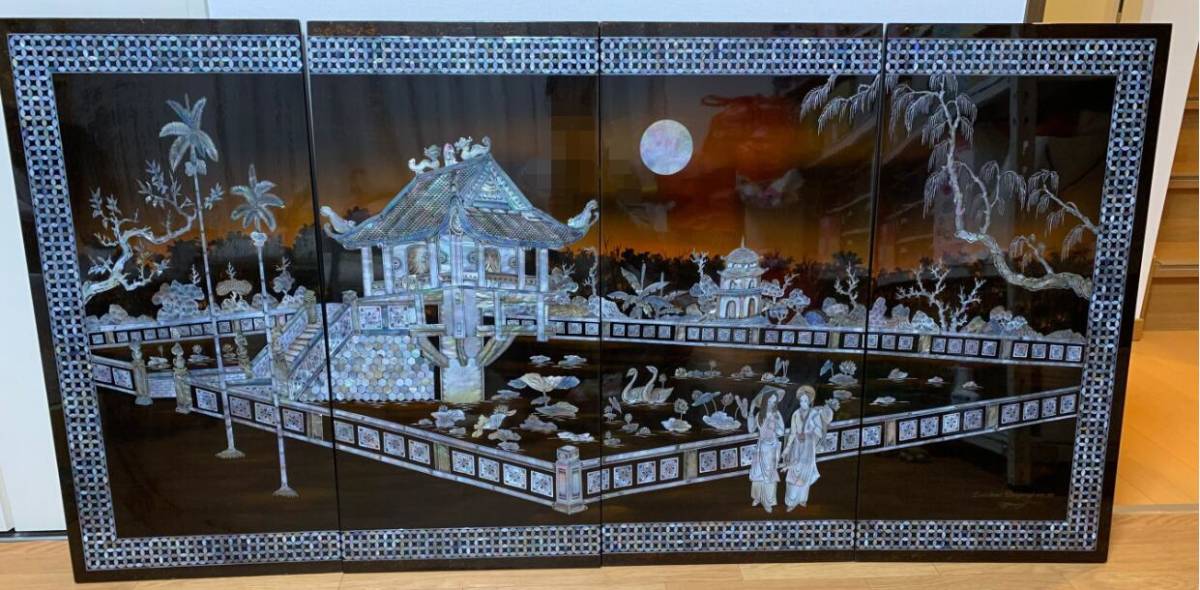 Yahoo!オークション - ベトナム螺鈿細工 4枚パネル