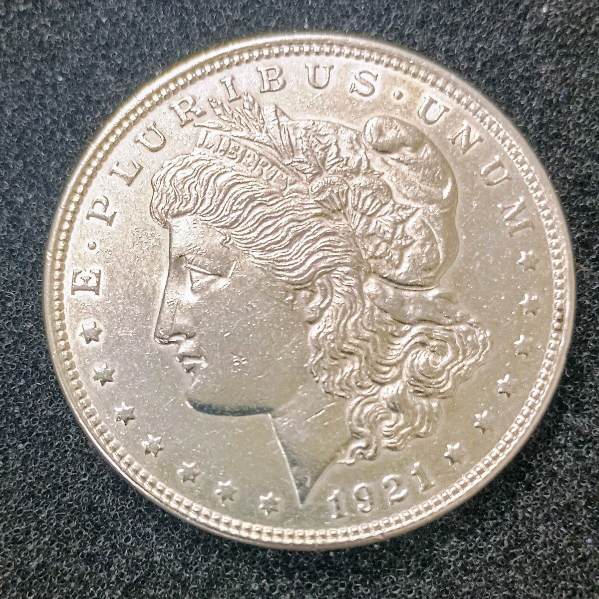 1921年製 モルガンダラー銀貨 USA 1ドル硬貨ミントマークなし(フィラ