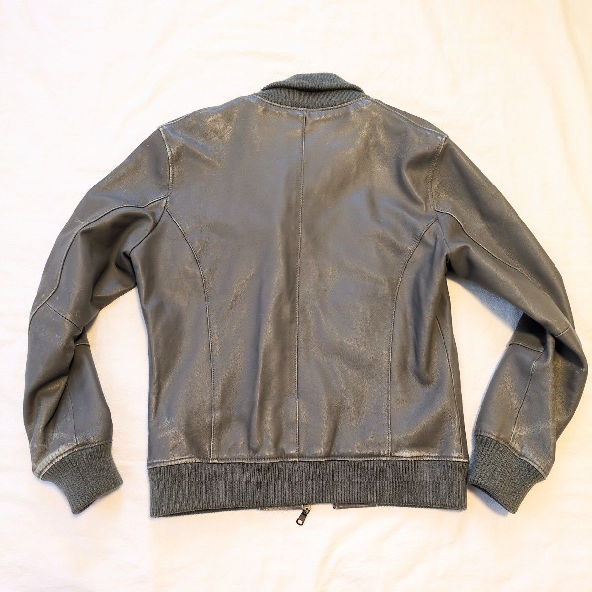 Tete homme テットオム レザージャケット ブルゾン グレー サイズ6