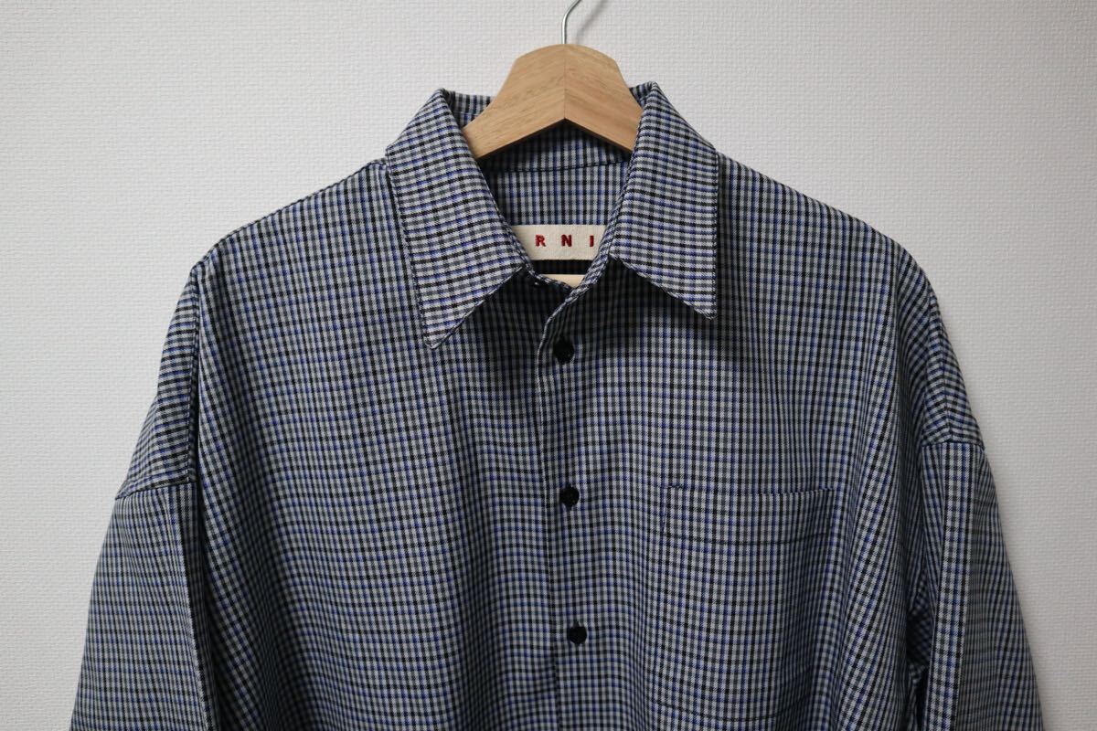 MARNI 44 ウールシャツチェックメンズマルニトロピカル