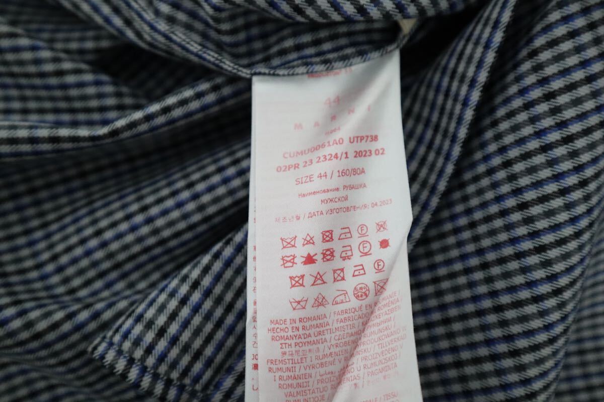 MARNI 44 ウールシャツチェックメンズマルニトロピカル