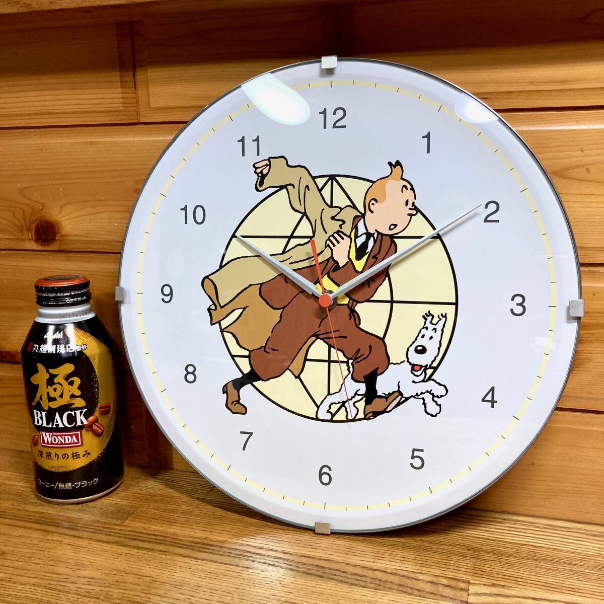 激レア 即決 日本製 リズム時計 タンタン&スノーウィ 約31cm 壁掛け
