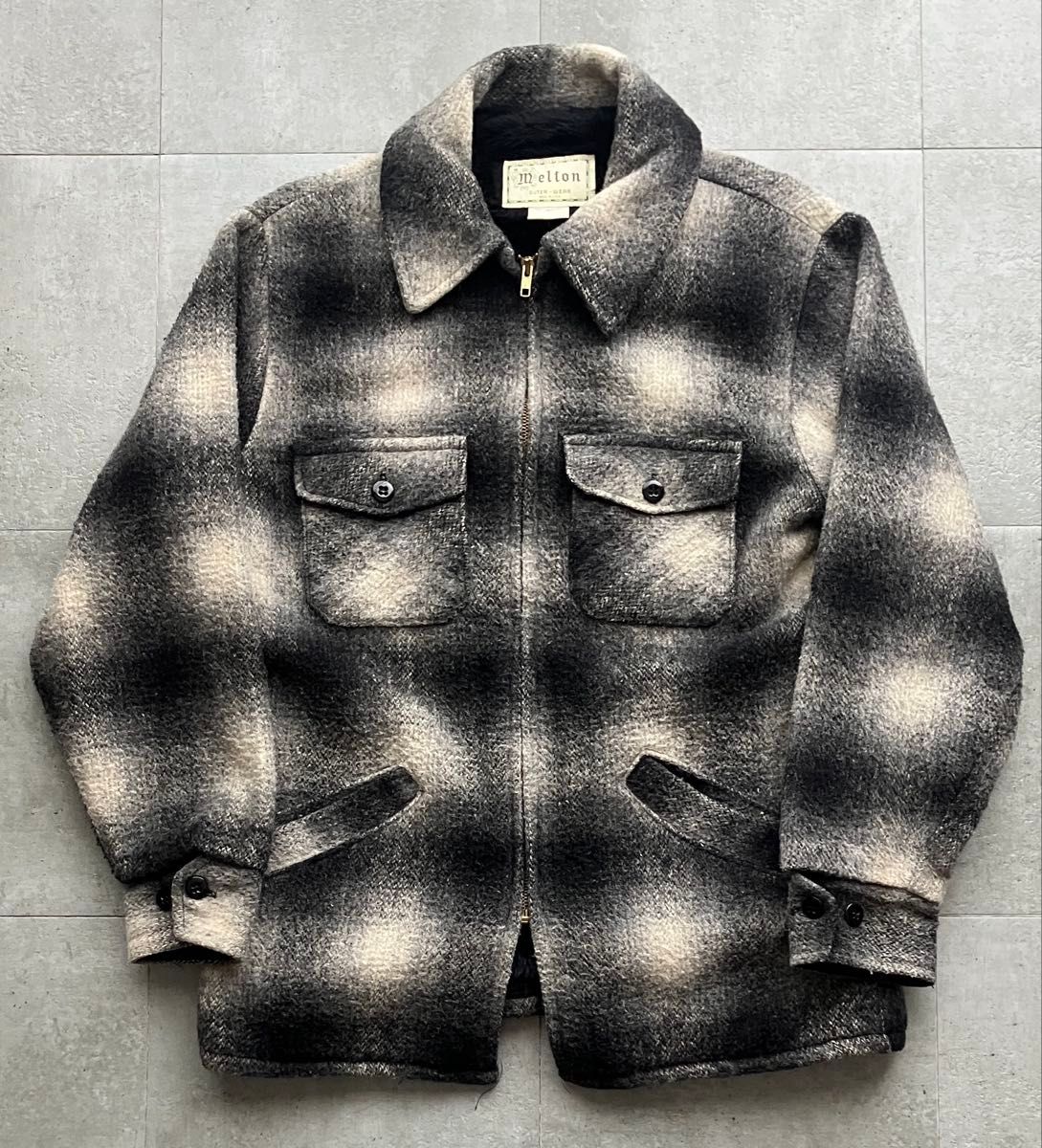 70s USA製 MELTON メルトン シャドーチェック CPO ジャケット オンブレ