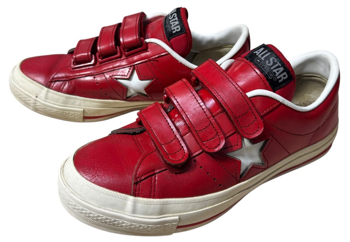 初期 日本製 CONVERSE ONE STAR V3 ワンスター ベルクロ 赤/白 US6 5