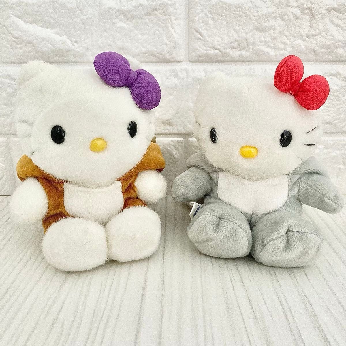 美品 レトロ ハローキティ 動物 アニマルシリーズ キツネ 金 銀 激レア