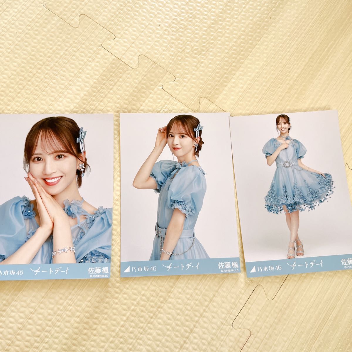 匿名発送】乃木坂46 チートデイ 生写真 佐藤楓 コンプ水色衣装美品