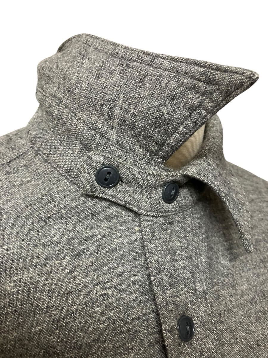 AtLast&Co アットラスト ごま塩 ウール シャツ 14 1/2 グレー