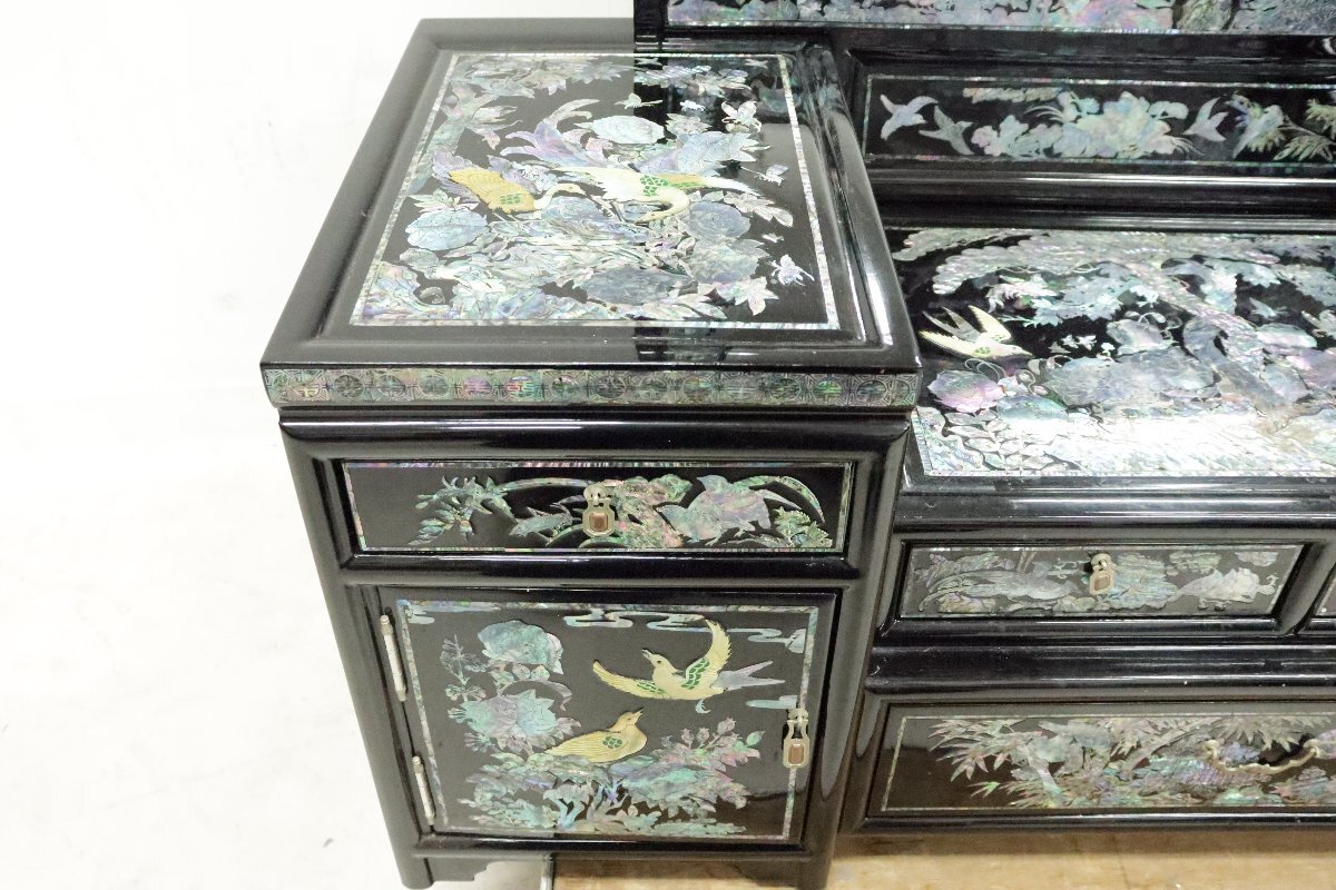 2608 螺鈿細工 鏡台 花鳥 ドレッサー