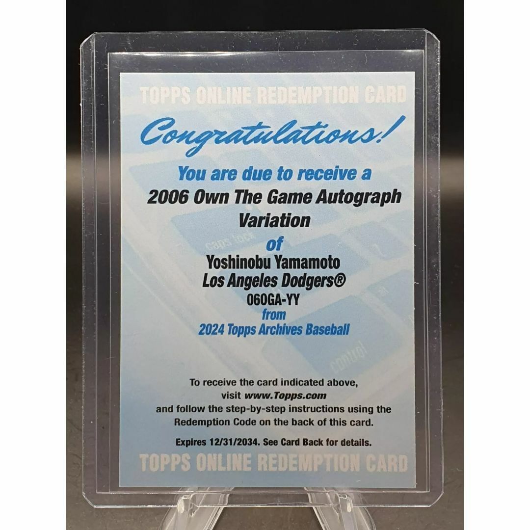 未使用 山本由伸 直筆サイン レデプション】2024 Topps Archives